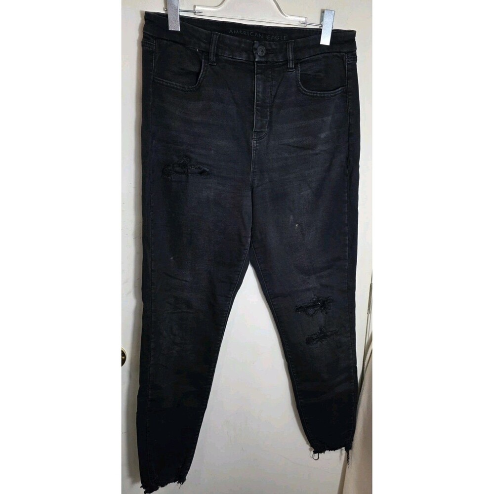 American Eagle Next Level Stretch Curvy Hi-Rise Jegging Black 14 Long